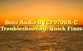 Boss Audio BVCP9700A-C Troubleshooting: Quick Fixes