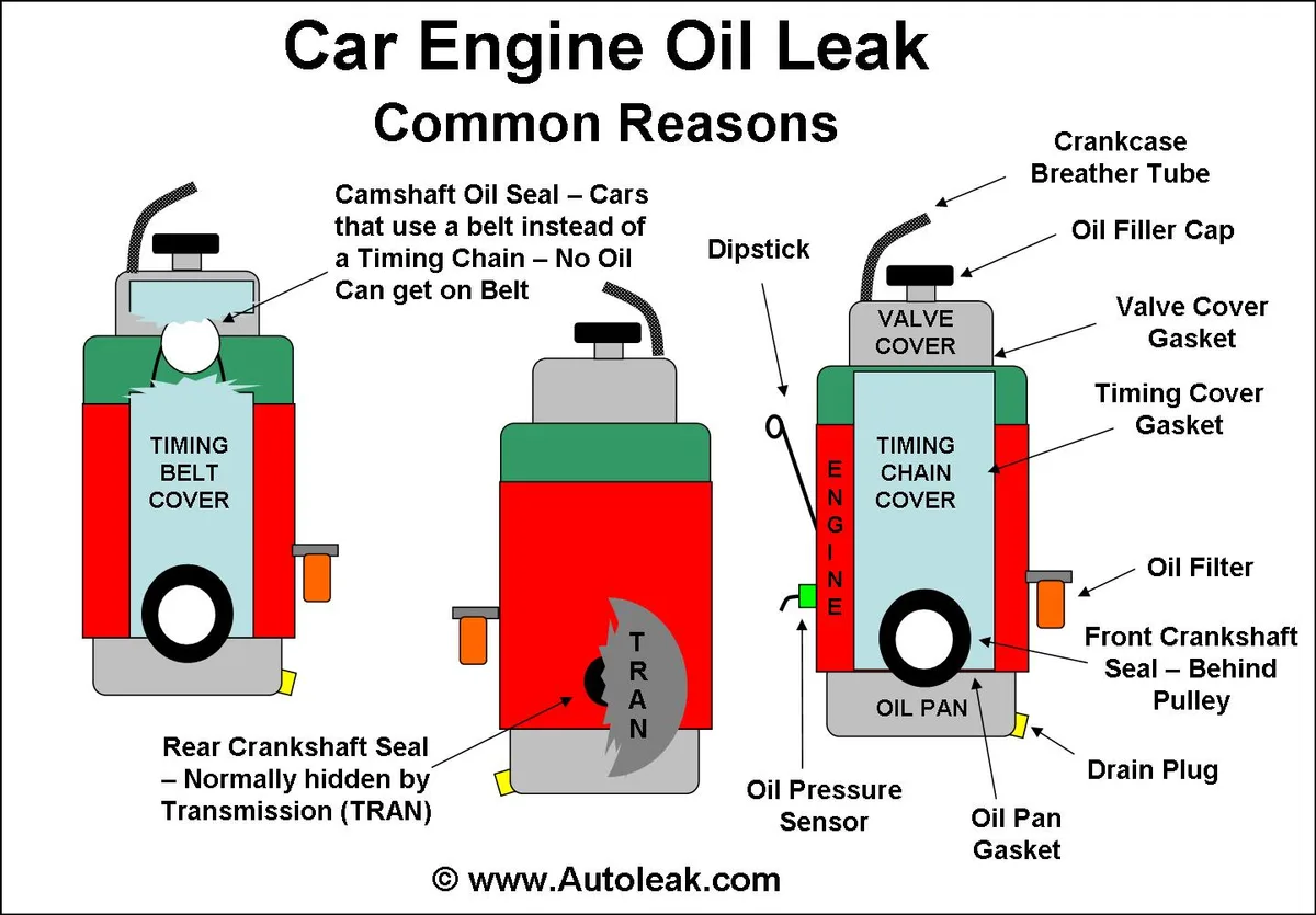engine oil leak diagnosis