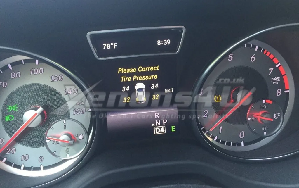 Mercedes C-Class tire pressure light