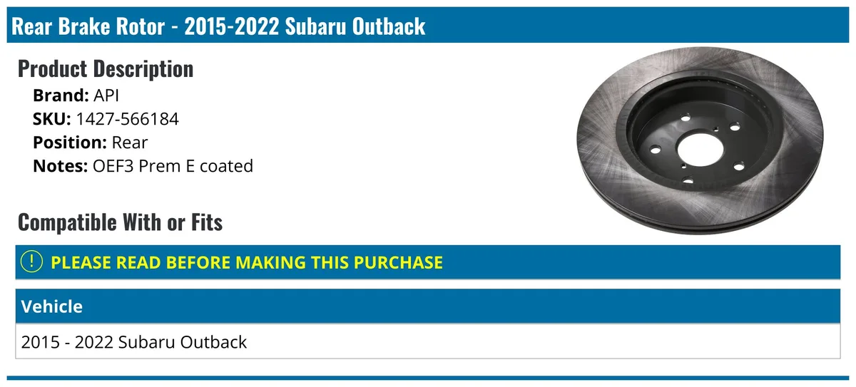Subaru Outback brake problem