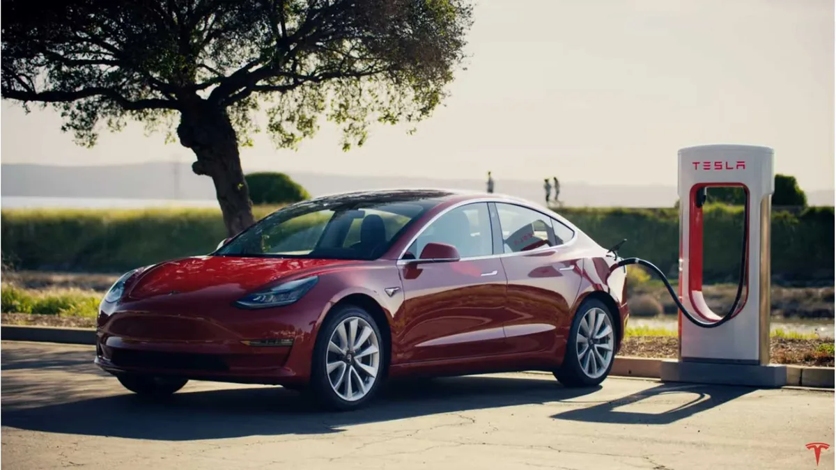 Tesla Model 3 charging stops