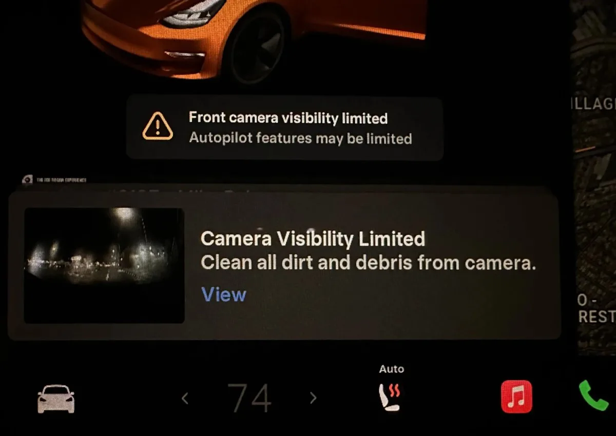 Tesla Model Y camera problem