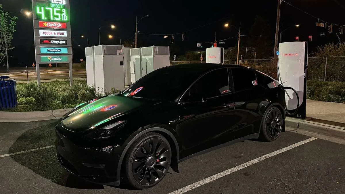 Tesla Model Y charging stops