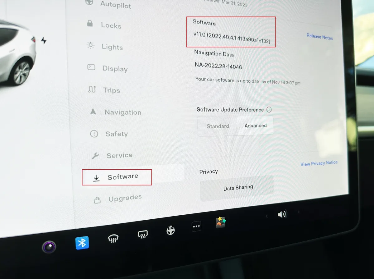 Tesla Model Y software update problem